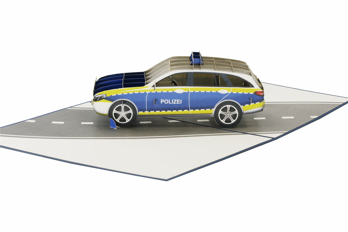 3d karte mit einem polizeiauto auf einer straße
