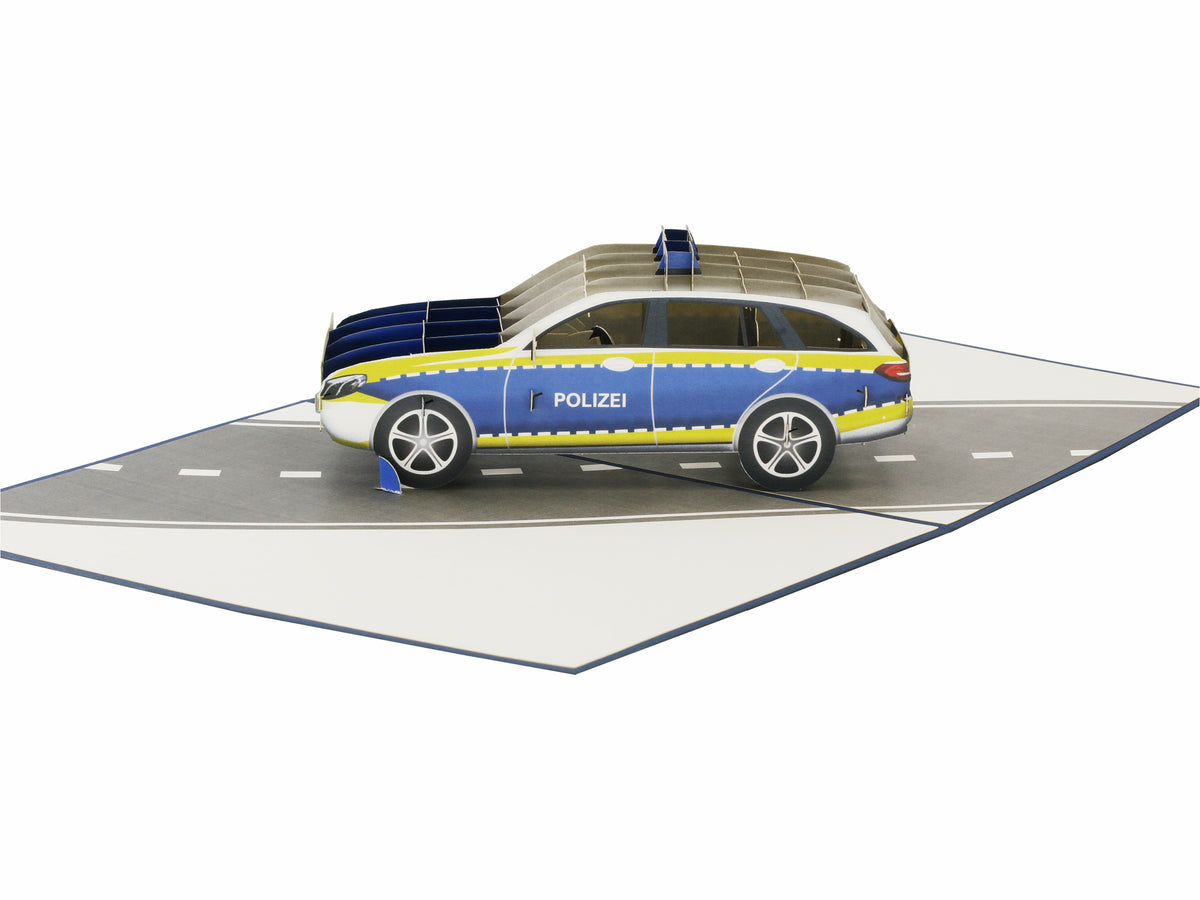 3d karte mit einem polizeiauto auf einer straße