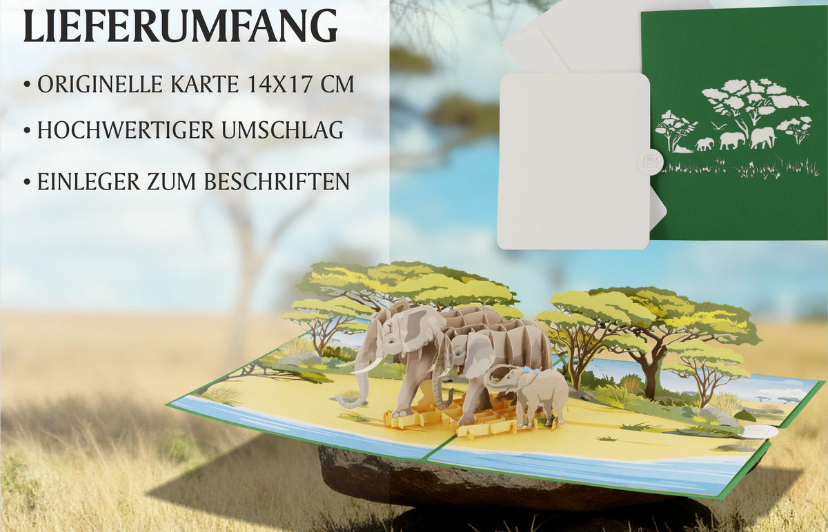 karte mit elefanten in der savanne in afrika mit einschub zum beschriften