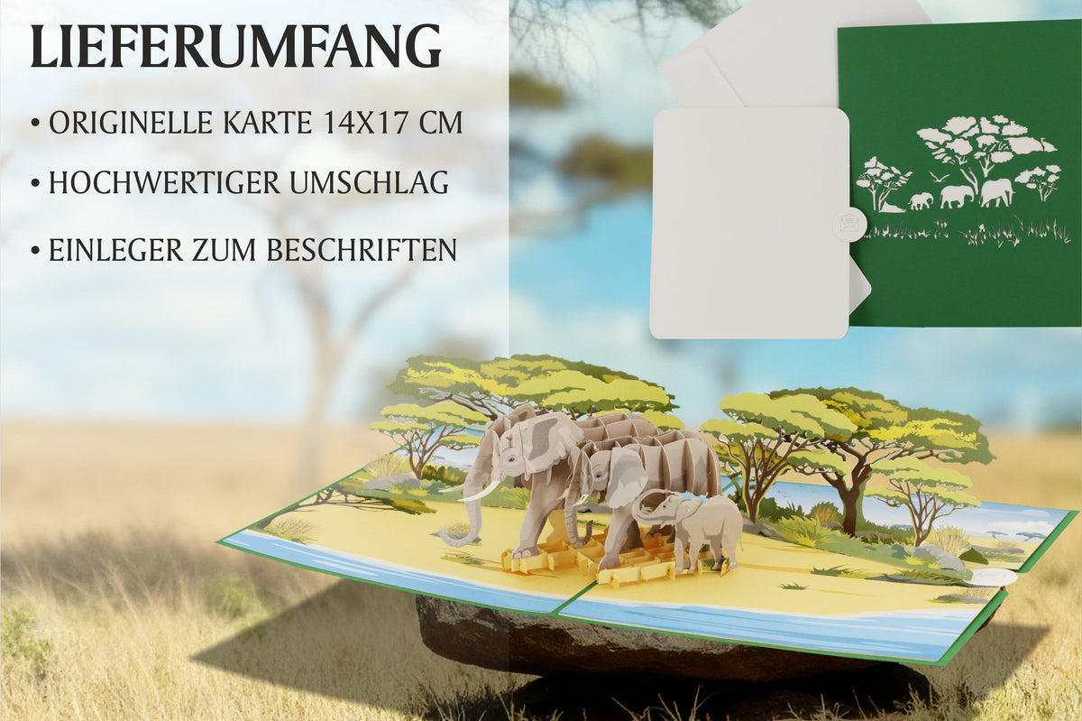 karte mit elefanten in der savanne in afrika mit einschub zum beschriften