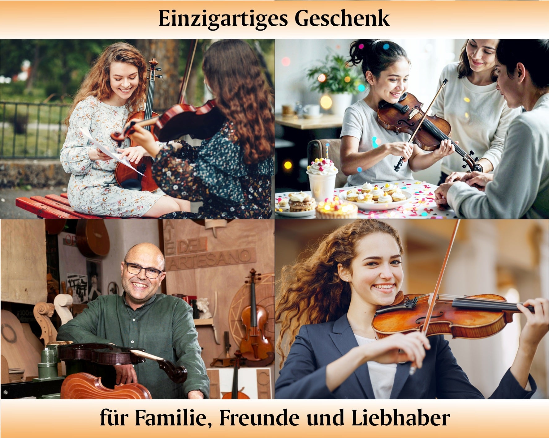 menschen mit einer geige in der hand
