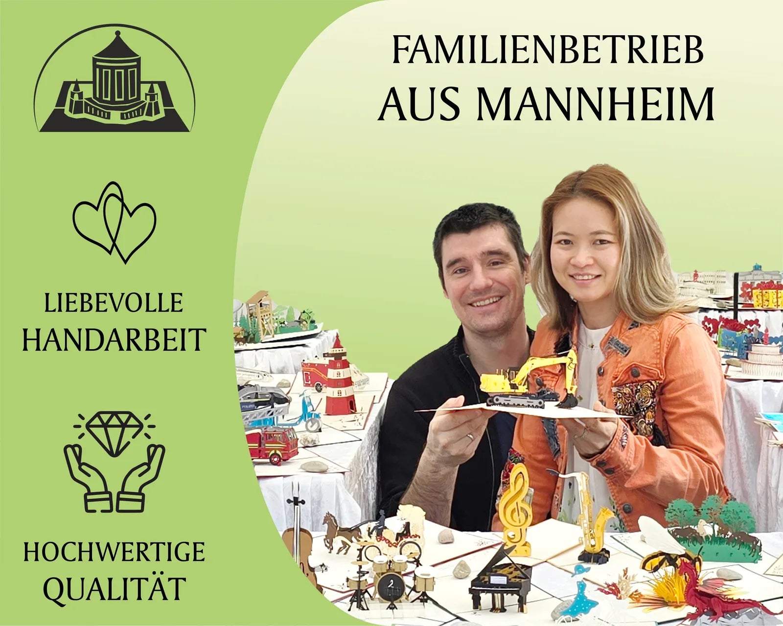 tram und christian als gründer von design3dkarten mit vielen pop up karten