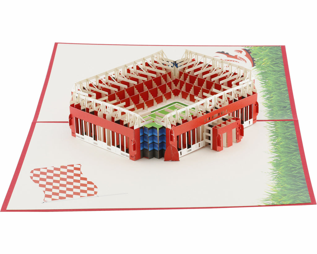 Pop Up Karte rot mit Stadion Mainz