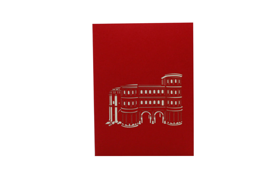 rote karte mit lasercut porta nigra