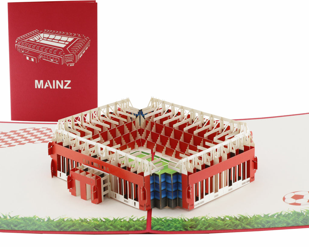 Pop Up Karte rot mit Stadion Mainz