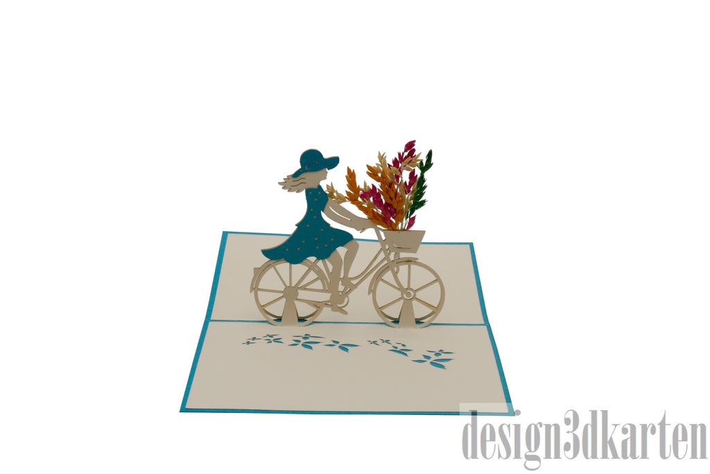 Damenfahrrad Pop up Karte