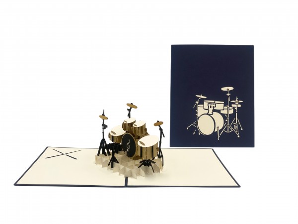 Pop up Karte Schlagzeug von design3dkarten